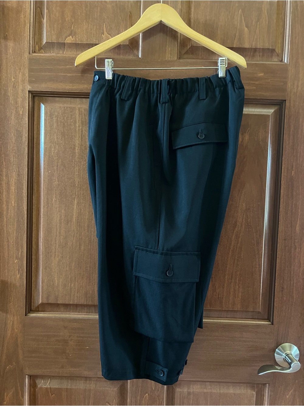 Yohji Yamamoto Pants 1/2 Length Gabardine Hem Tab with Plush Pocket Black Size S